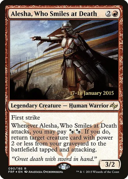 Alesha, Who Smiles at Death, Magic card PFRF 90s — Fate Reforged Promos set