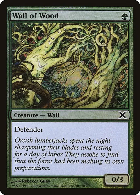 Wall of Wood, Magic card 10E 309★ — Tenth Edition set