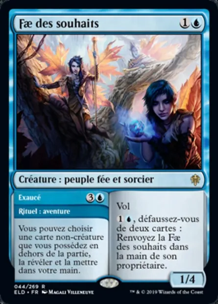 Fae des souhaits // Exaucé, carte Magic ELD 44 — extension Throne of Eldraine