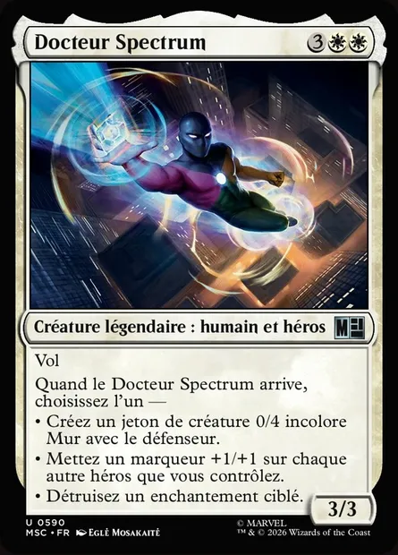 Docteur Spectrum, carte Magic MSC 590 — extension Marvel Super Heroes Commander