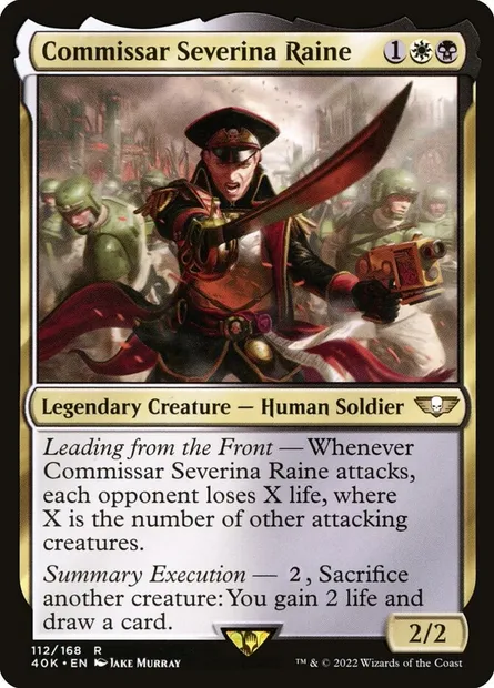 Commissar Severina Raine, Magic card 40K 112 — Warhammer 40,000 Commander set