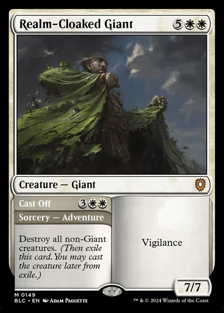 Realm-Cloaked Giant // Cast Off, Magic card BLC 149 — Bloomburrow Commander set