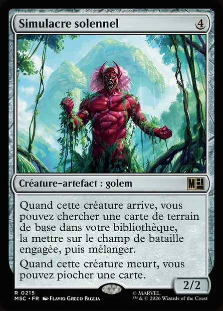 Simulacre solennel, carte Magic MSC 215 — extension Marvel Super Heroes Commander