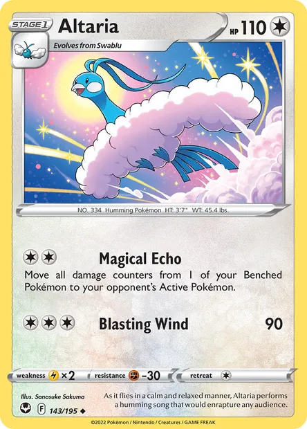 Altaria, Pokémon card SIT 143 — Silver Tempest set