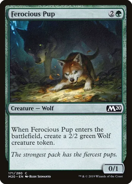 Ferocious Pup, Magic card M20 171 — Core Set 2020 set