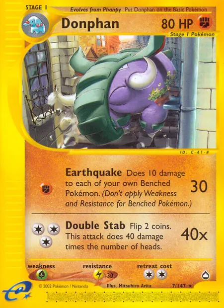 Donphan, Pokémon card AQ 7 — Aquapolis set