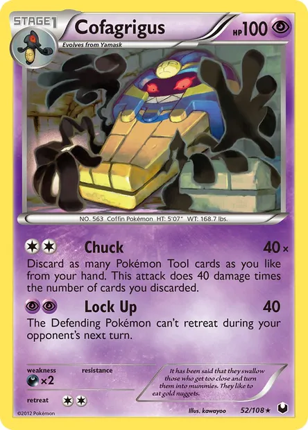 Cofagrigus, Pokémon card DEX 52 — Dark Explorers set