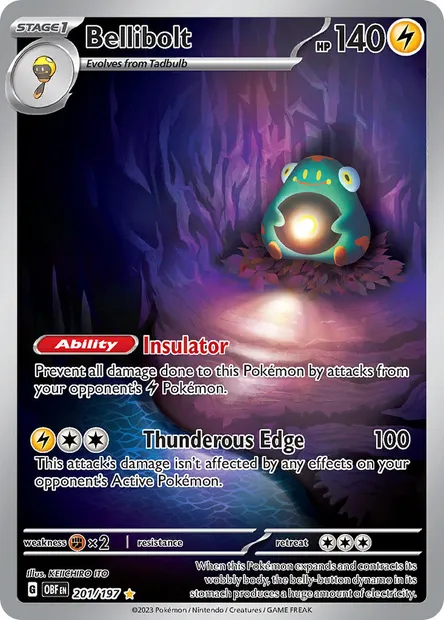 Bellibolt, Pokémon card OBF 201 — Obsidian Flames set