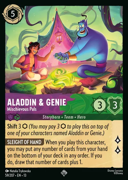 Aladdin & Genie - Mischievous Pals, Disney Lorcana card CH13-059 — Attack of the Vine! set