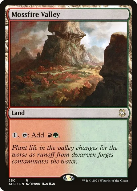 Mossfire Valley, Magic card AFC 250 — Forgotten Realms Commander set