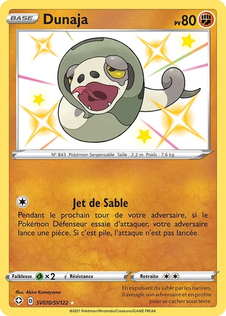 Dunaja, carte Pokémon SHF SV070 — extension Destinées Radieuses