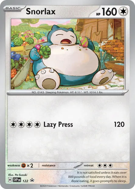 Snorlax, Pokémon card PR-SV 122 — SVP Black Star Promos set