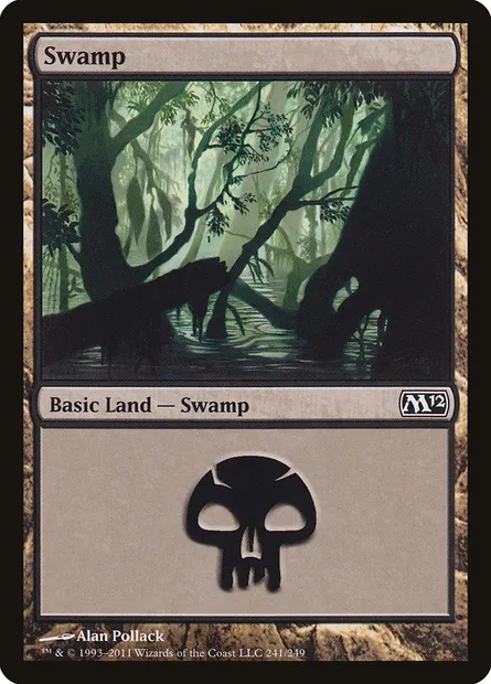 Swamp, Magic card M12 241 — Magic 2012 set