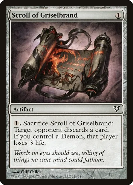 Scroll of Griselbrand, Magic card AVR 221 — Avacyn Restored set