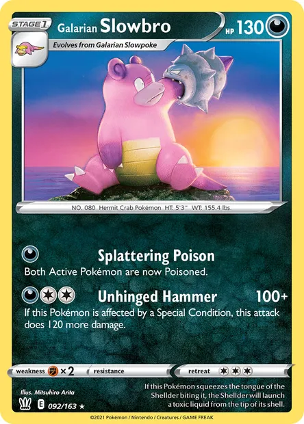 Galarian Slowbro, Pokémon card BST 92 — Battle Styles set