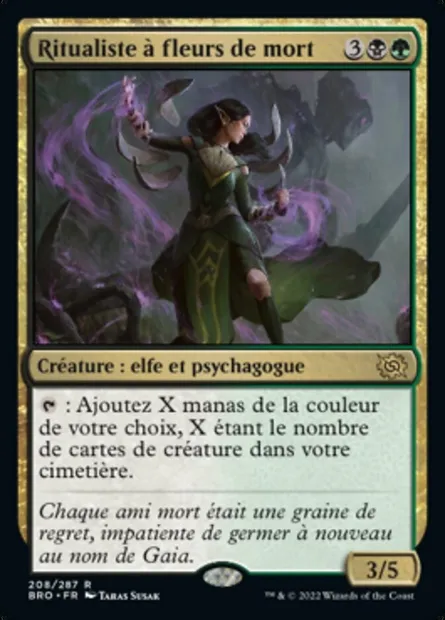 Ritualiste à fleurs de mort, carte Magic BRO 208 — extension La Guerre Fratricide