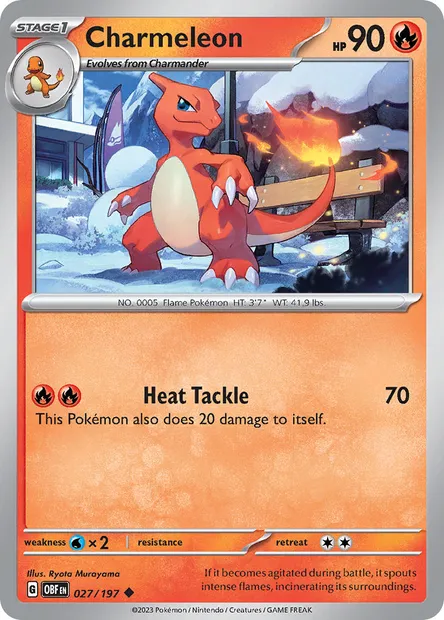 Charmeleon, Pokémon card OBF 027 — Obsidian Flames set