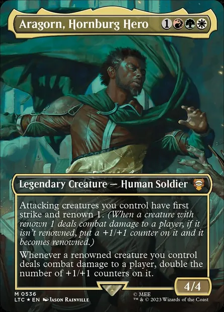 Aragorn, Hornburg Hero, Magic card LTC 536 — Tales of Middle-earth Commander set