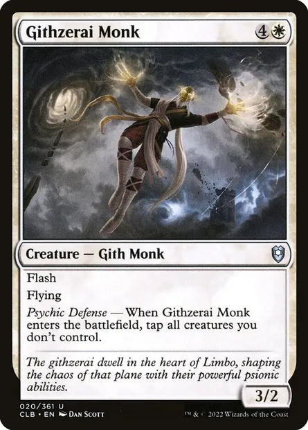 Githzerai Monk, Magic card CLB 20 — Commander Legends: Battle for Baldur's Gate set