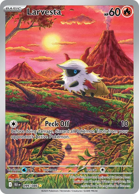 Larvesta, Pokémon card BLK 099 — Black Bolt set