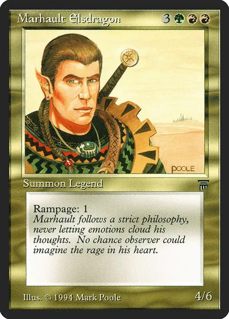Marhault Elsdragon, carte Magic LEG 244 — extension Legends