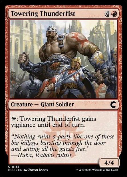 Towering Thunderfist, Magic card CLU 151 — Ravnica: Clue Edition set