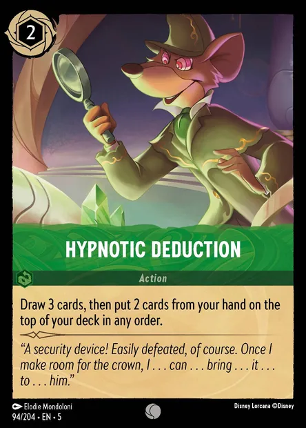 Hypnotic Deduction, Disney Lorcana card CH5-094 — Shimmering Skies set