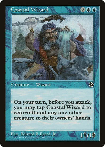 Coastal Wizard, Magic card P02 34 — Portal Second Age set