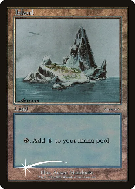 Island, Magic card PAL01 3 — Arena League 2001 set