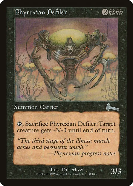 Phyrexian Defiler, Magic card ULG 60 — Urza's Legacy set