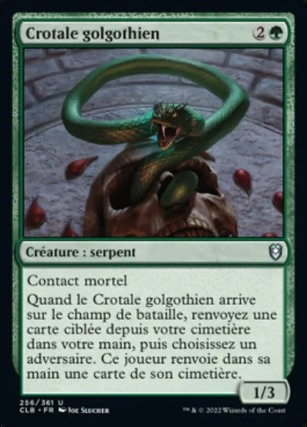 Crotale golgothien, carte Magic CLB 256 — extension Commander Légendes : la bataille de la Porte de Baldur