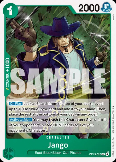 Jango, One Piece card OP15-026 — ADVENTURE ON KAMI’S ISLAND set