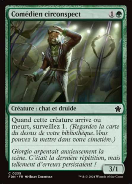 Comédien circonspect, carte Magic FDN 235 — extension Foundations