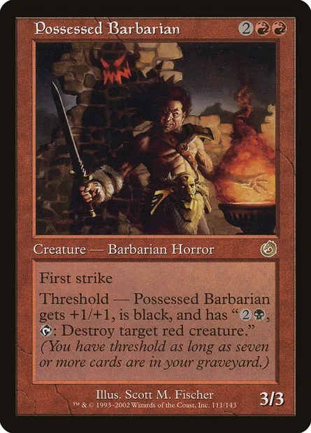 Barbare possédé, carte Magic TOR 111 — extension Tourment