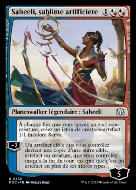Saheeli, sublime artificière, carte Magic MOC 338 — extension March of the Machine Commander