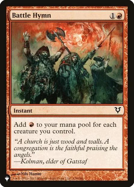 Battle Hymn, Magic card PLST AVR-128 — The List set