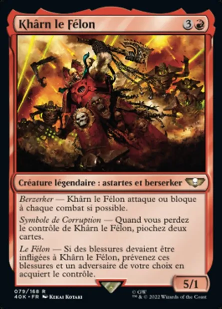 Khârn le Félon, carte Magic 40K 79 — extension Warhammer 40,000 Commander