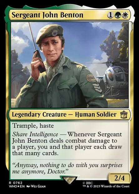 Sergeant John Benton, Magic card WHO 762 — Doctor Who set