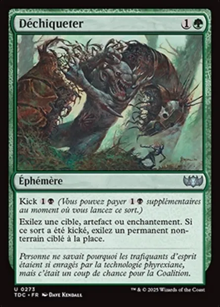 Déchiqueter, carte Magic TDC 273 — extension Tarkir: Dragonstorm Commander