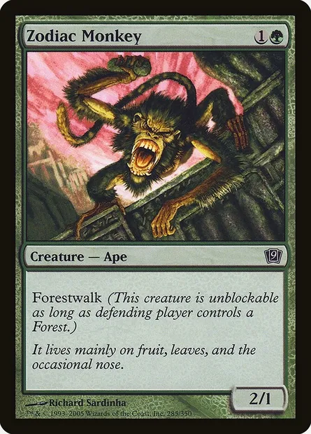 Zodiac Monkey, Magic card 9ED 285★ — Ninth Edition set
