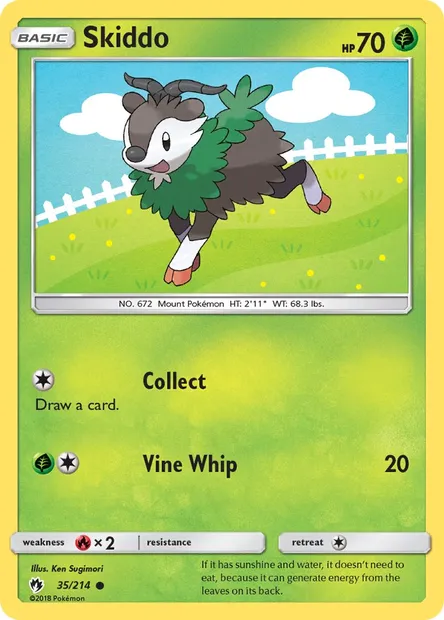 Skiddo, Pokémon card LOT 35 — Lost Thunder set