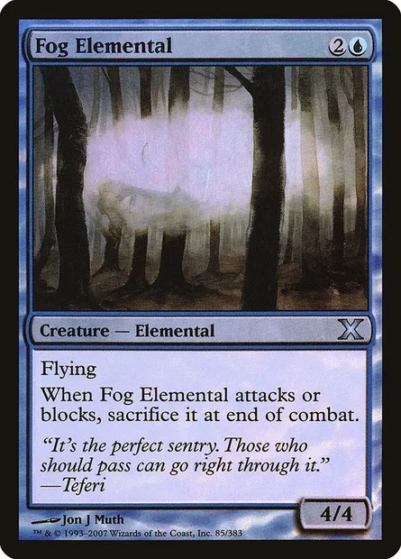 Fog Elemental, Magic card 10E 85★ — Tenth Edition set