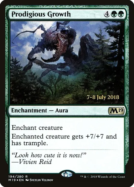 Prodigious Growth, Magic card PM19 194s — Core Set 2019 Promos set