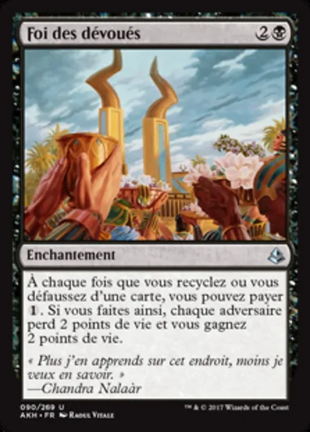 Foi des dévoués, carte Magic AKH 90 — extension Amonkhet