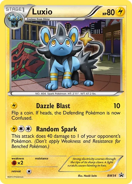 Luxio, Pokémon card BW 34 — BW Black Star Promos set