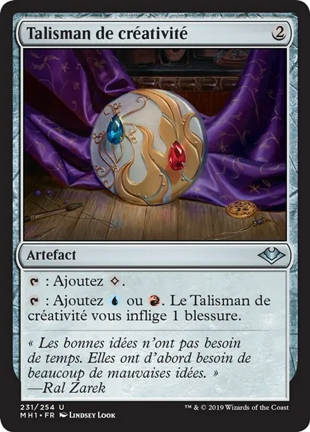 Talisman de créativité, carte Magic MH1 231 — extension Horizons du Modern