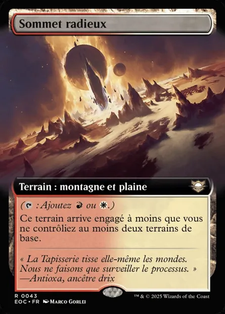 Sommet radieux, carte Magic EOC 43 — extension Edge of Eternities Commander