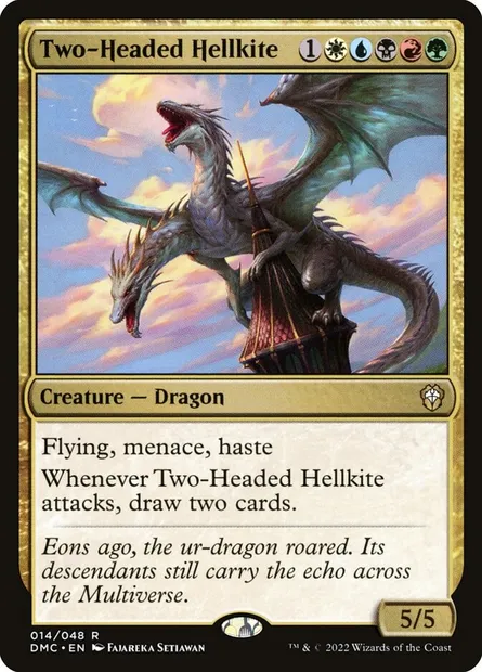 Two-Headed Hellkite, Magic card DMC 14 — Dominaria United Commander set