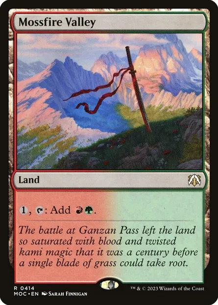 Mossfire Valley, Magic card MOC 414 — March of the Machine Commander set