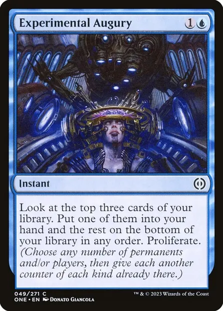 Experimental Augury, Magic card ONE 49 — Phyrexia: All Will Be One set